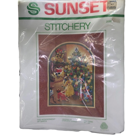 SUNSET Stitchery Kit THE WONDERMENT OF SANTA Vtg Christmas #2086 Cross-Stitch - Picture 9 of 14